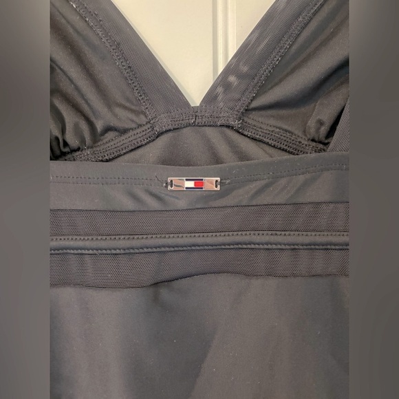 Tommy Hilfiger Black V Neck Swimsuit with Sheer Stripe Size 10 - Picture 5 of 8